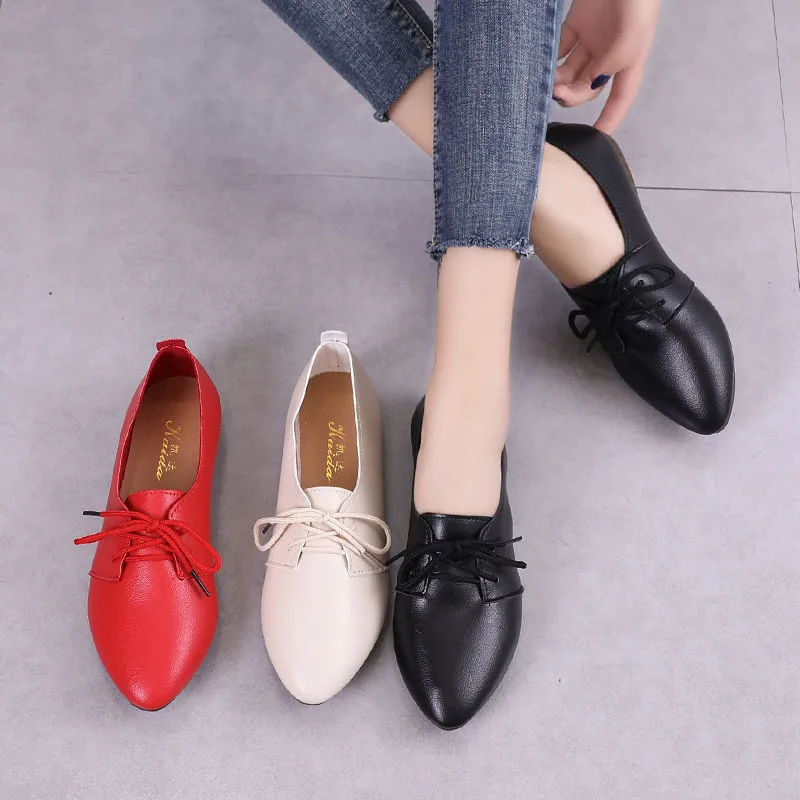 Genuine Leather Flats Ladies Shoes