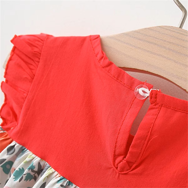 Adorable 2 Piece Baby Girl Beach Outfit – Floral Patchwork Dress & Sun Hat (50% Off) - Image 3