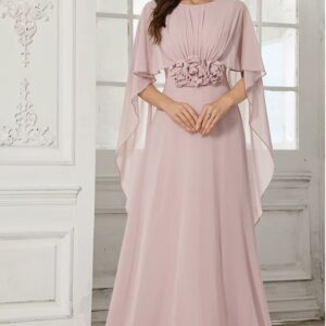 Cape Sleeve Evening Dress
