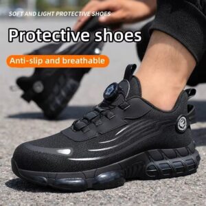 Rotating Button Safety Work Shoes for Men