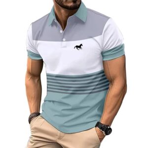 Stylish Logo Print Mens Polo Shirt
