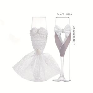 Wine Glasses for Bride and Groom
