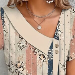 Plus-Size Geometric Print T-Shirt