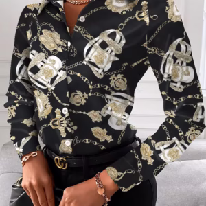 Wild Print Long Sleeve Blouse