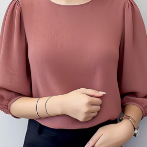 ZANZEA Womens Puff Sleeve Blouse
